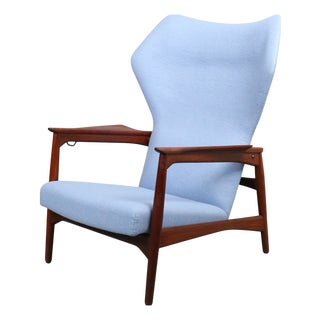 Carlo Wingback Armchair attributed to Ib Kofod-Larsen for Carlo Garn, Denmark, 1960s For Sale