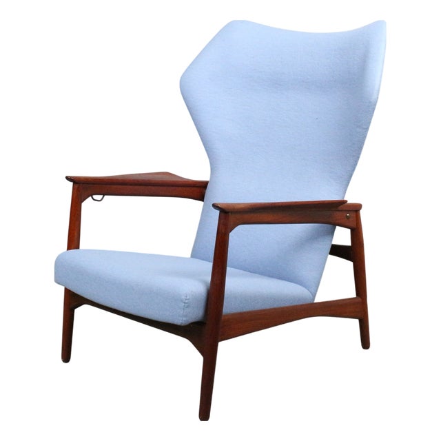 Carlo Wingback Armchair attributed to Ib Kofod-Larsen for Carlo Garn, Denmark, 1960s For Sale