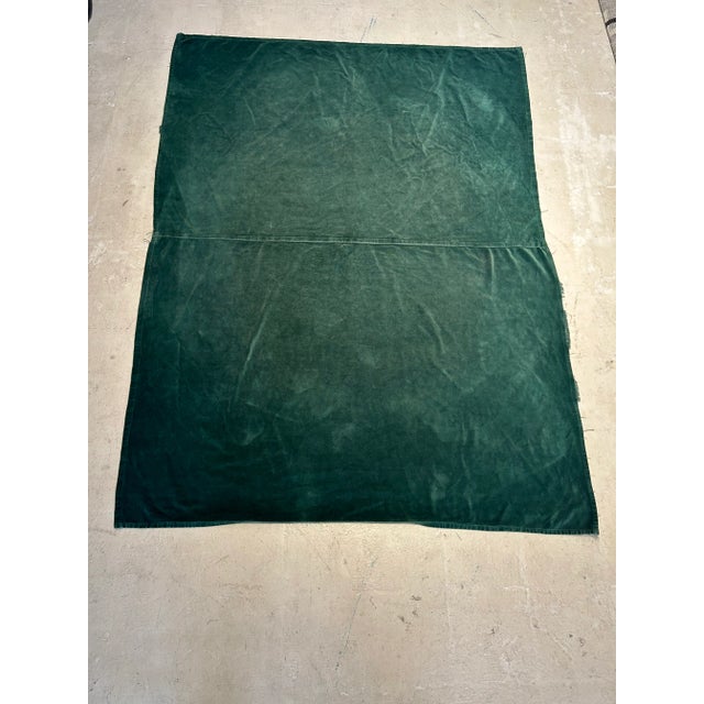 1960s Vintage Forest Green Velvet Fabric Remnant For Sale - Image 5 of 5