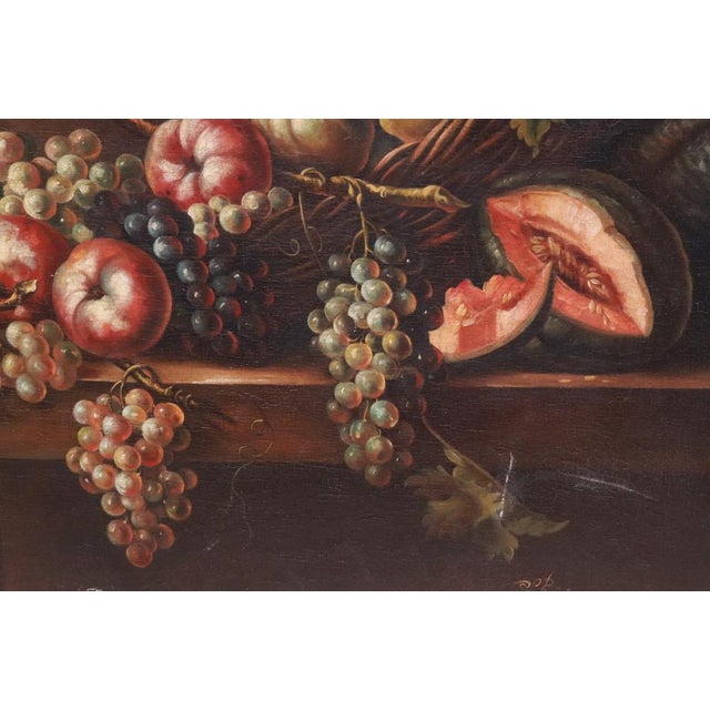 19th Century 19th-Century American Oil on Canvas Still Life Painting in the Manner of George Forster For Sale - Image 5 of 7