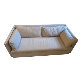 West Elm Shelter Sofa 84" Silver Performance Chenille For Sale