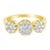Haus of Brilliance 14K Yellow Gold 1-1/4 Cttw Brilliant Cut Diamond Three Round Floral Clusters Engagement or Fashion Ring (H-I Color, SI2-I1 Clarity) - Size 7 For Sale - Image 4 of 7