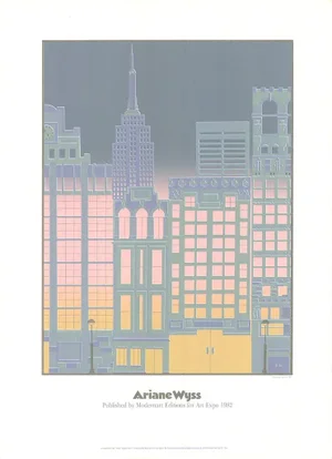 1982 Ariane Wyss 'Facades of New York City' Serigraph Poster