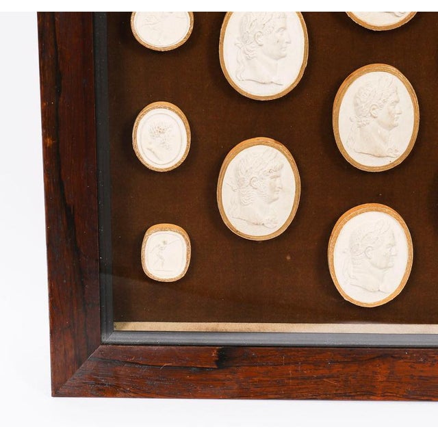 Antique 19th Century Grand Tour Roman Emperor Framed Intaglios from Giovanni Liberotti For Sale - Image 5 of 9