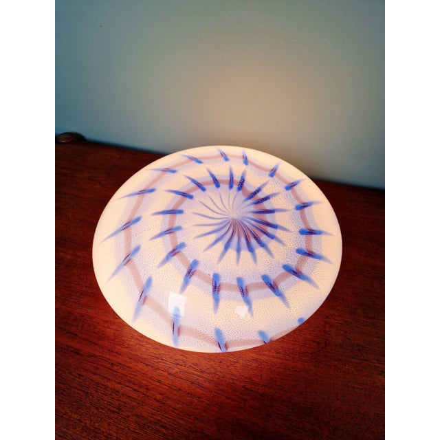 Blue and White Murano Glass Ceiling Light, Italy, 1970s For Sale - Image 4 of 16