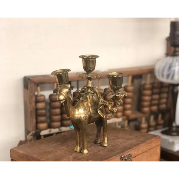Vintage Brass Camel Candle Holder For Sale In Seattle - Image 6 of 6