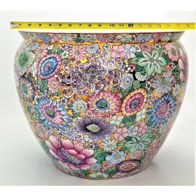 ExtraLarge Mille Fleur Chinese Porcelain Planter Jardiniere Fishbowl