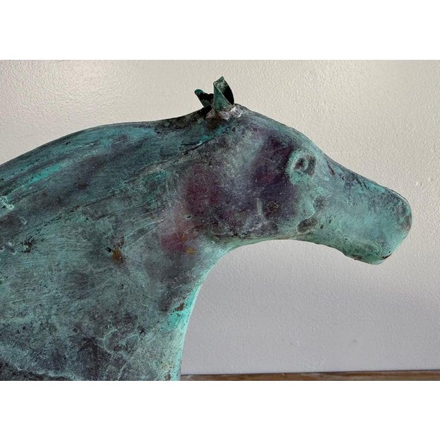 Metal Vintage Copper Horse Weathervane For Sale - Image 7 of 9