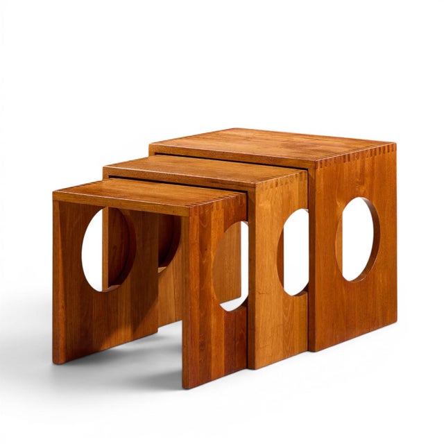 Wood Jens Quistgaard Mid Century Danish Teak Nesting Tables - Set of 6 For Sale - Image 7 of 12