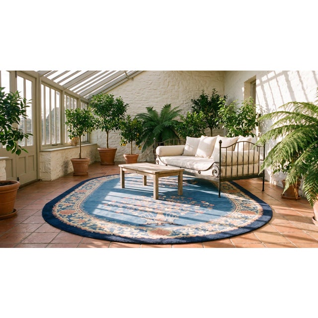 Blue Antique Chinese Peking Rug 8' 8" x 12' 8" For Sale - Image 8 of 10