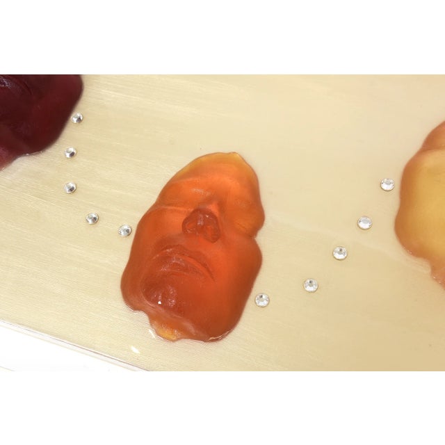 2000 - 2009 Donna Lee Steffens Mixed Media Resin Buddha Art Ttitled "The Conversation Starts Here" For Sale - Image 5 of 11