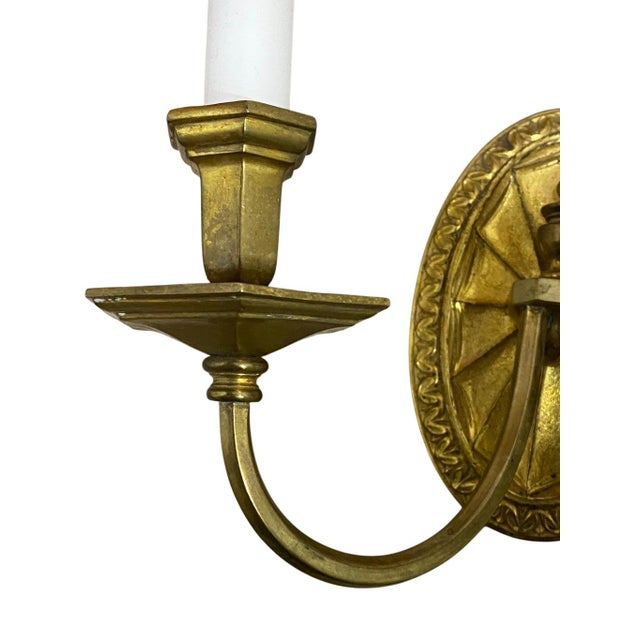 Vintage Classic Leather Shades Bronze 2-Light Plug in Wall Sconce For Sale - Image 4 of 7