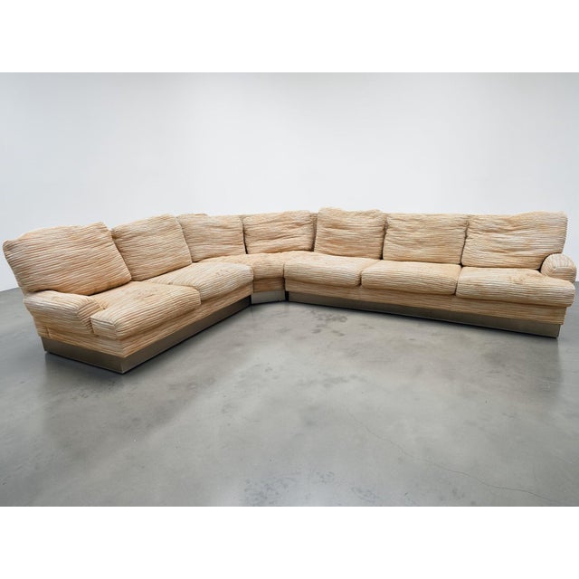 Vintage Roche Bobois Sectional from 1978. One of a kind 3 piece sectional, seats 6. Beautiful soft raised sticthed fabric....