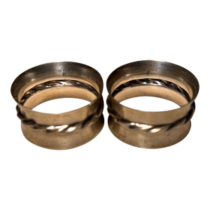 Vintage Sterling Silver Rope Twist Napkin Rings - A Pair