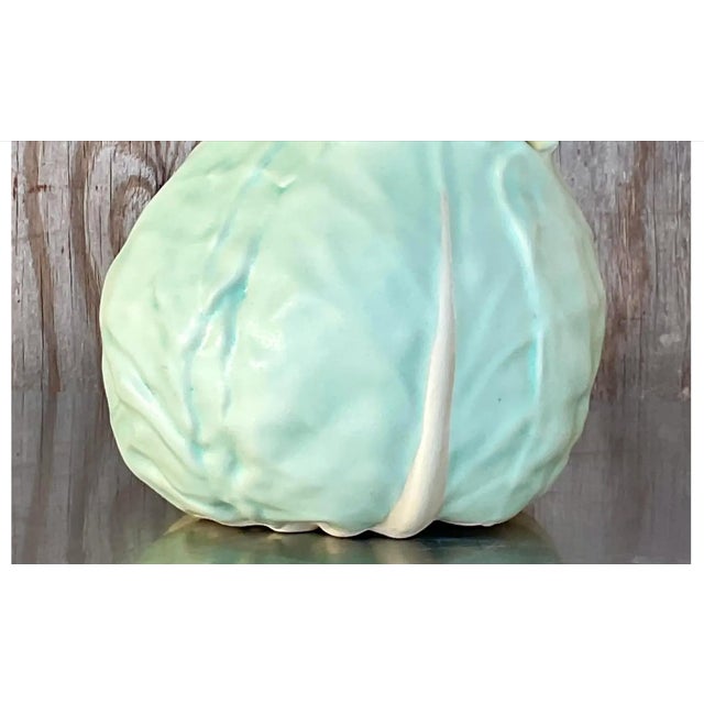 Vintage Boho Patricia Garrett Matte Glazed Ceramic Cabbage For Sale - Image 10 of 12