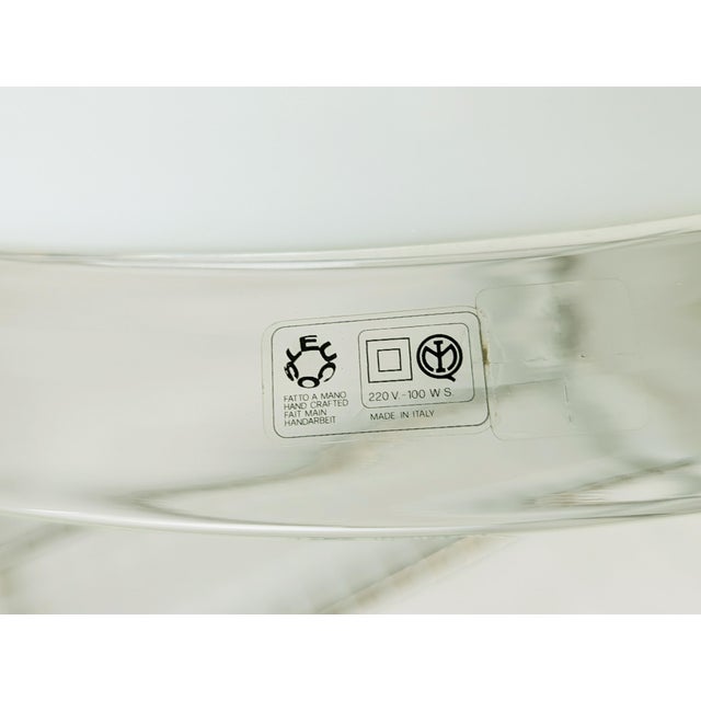 Plastic Clear & White Murano Glass Melania Pendant Lamp by Renato Toso for Leucos, 1970s For Sale - Image 7 of 14