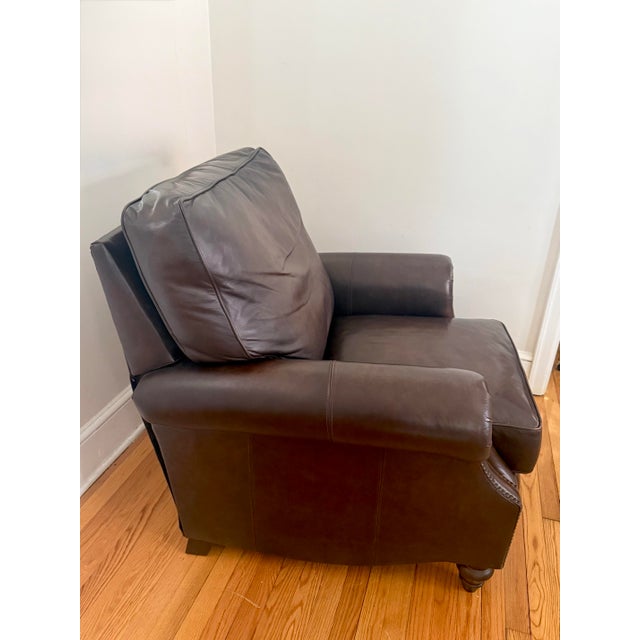 1990s 1990s Bernhardt Leather Recliner Club Chair For Sale - Image 5 of 14