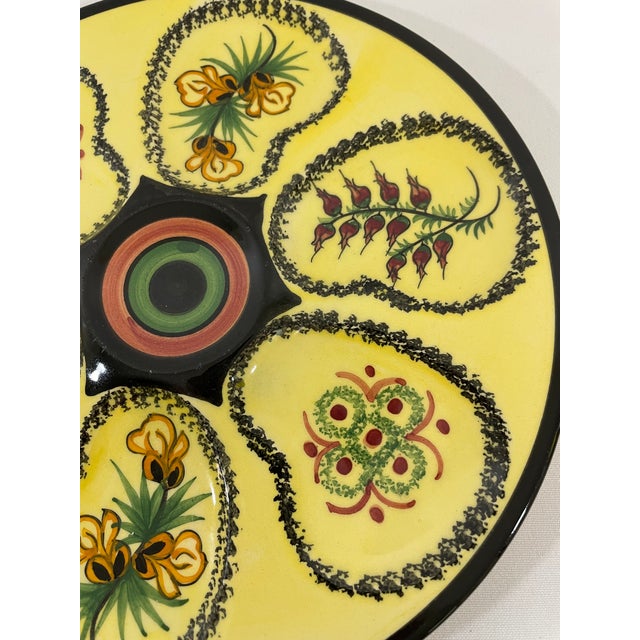 Henriot Quimper Vintage 1950s French Henriot Quimper Oyster Plate For Sale - Image 4 of 13