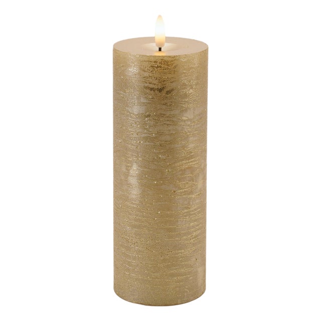 Metallic FIA Wick LED Candle (Set of 2) For Sale