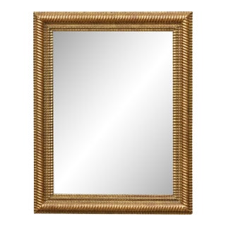 French Carved Giltwood Mirror with Light Painted Wood Surround, circa 1920 For Sale