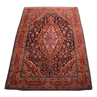 Middle Eastern Hand-Knotted Saroug Rug For Sale