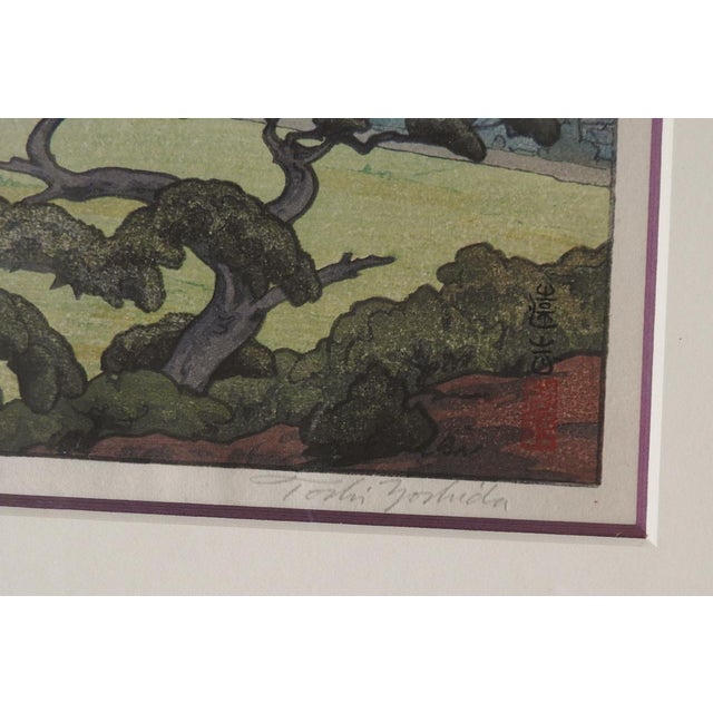 Japanese Mid 20th Century Toshi Yoshida Shirasagi Castle Japanese Woodblock For Sale - Image 3 of 7