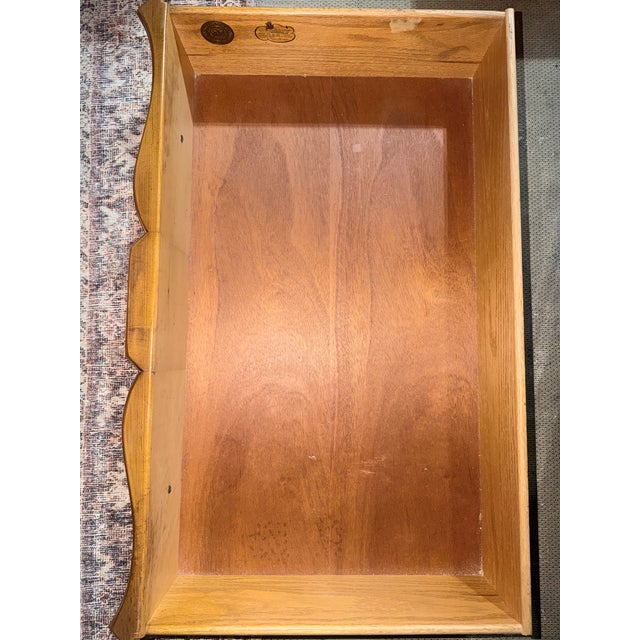 1960s Jl Metz Traditional / Vintage Large 9 Drawers Honey Fruitwood/ 18th-Century French Provincial Dresser For Sale - Image 5 of 6