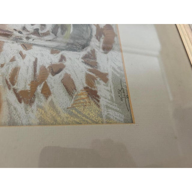 Jodor Minik, Composition, 1990s, Oil Crayon on Paper, Framed For Sale - Image 9 of 15