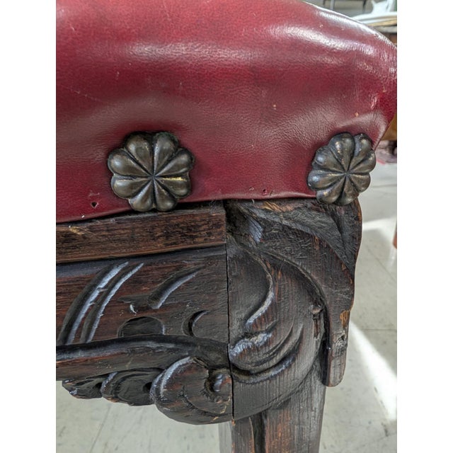 Antique Carved Heraldic Throne, Highback Chair For Sale - Image 10 of 13