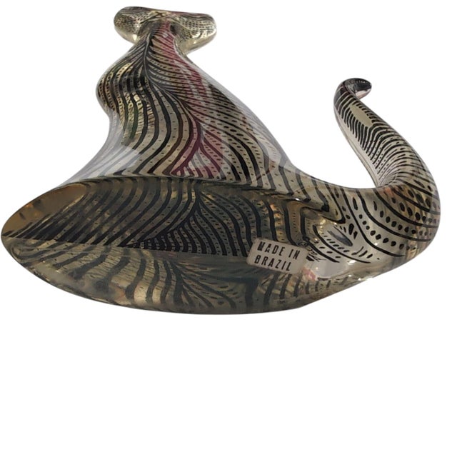 Abraham Palatnik Set of 2 Cats 1960s Lucite Art Clear/Black Made in Brazil For Sale In San Diego - Image 6 of 12