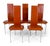 Italian Set of (5) Leather Italian Dining Chairs For Sale - Image 3 of 11