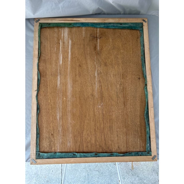 Midcentury Abstract Batik Textile Art Mounted on Board With Original Frame For Sale - Image 4 of 8