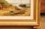 Brown French 19th Century Framed Oil On Panel Painting Depicting a Village by the Sea For Sale - Image 8 of 12