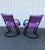 1980s 1980s Milo Baughman Style Purple Cantilever Dining Bistro Set - Set of 5 For Sale - Image 5 of 12