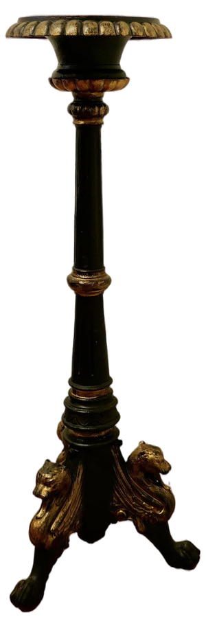 Tall Arts & Crafts Cast Iron Candle Stick or Torchère, 1800