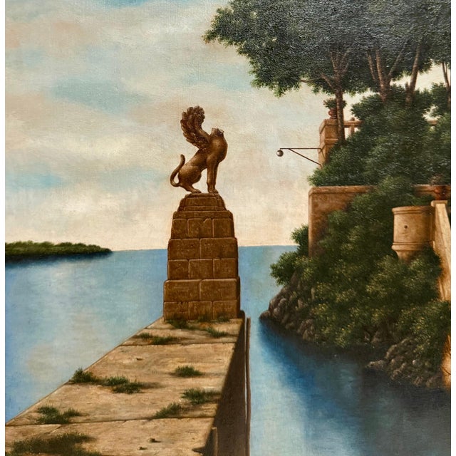 Lionel Kalish, Surrealist Oil Painting Magical Realism Lionel Kalish Italian Home Fantasy Scene, c.1980 For Sale - Image 9 of 15