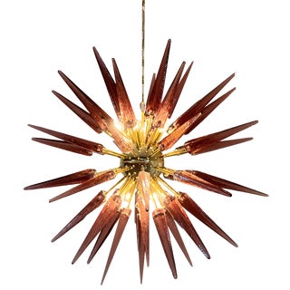 Murano Amethyst Glass Sputnik Chandelier, 1990 For Sale