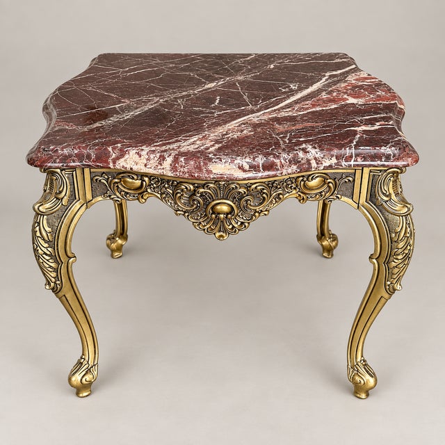 Vintage Baroque Italian Marble and Brass Table, 1960s For Sale - Image 13 of 13