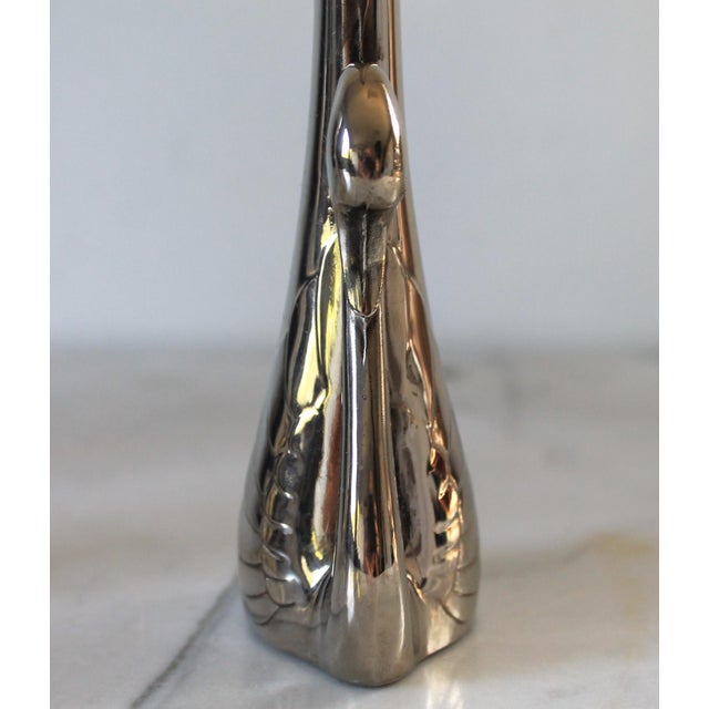 Vintage Silver-Tone Swan Bud Vases S/3 For Sale - Image 12 of 12