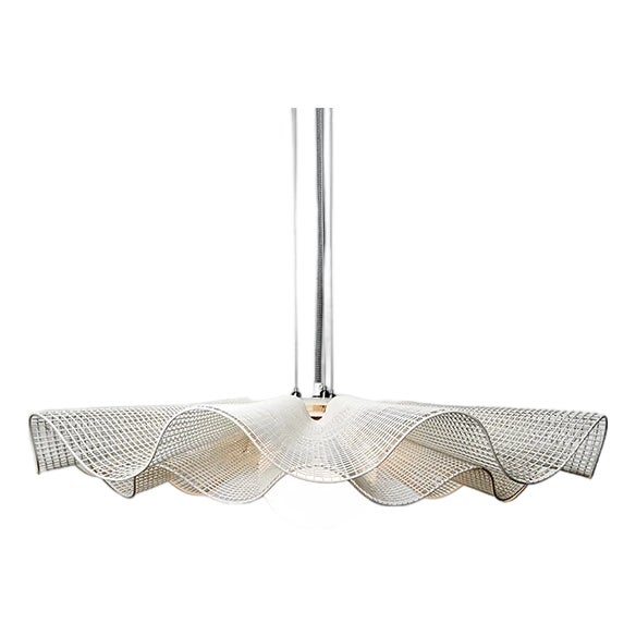 Wiggle Pendant Light, Tofu, 27.5" Diameter by Oggetti For Sale