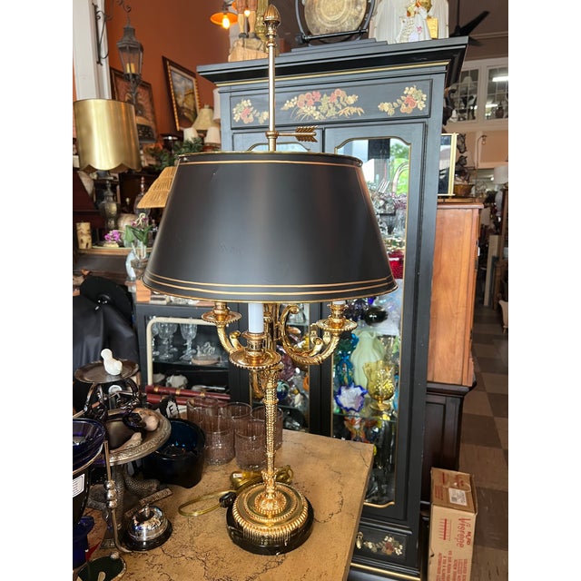Black 1990s Triple Arm Bouillote Style Lamp For Sale - Image 8 of 9
