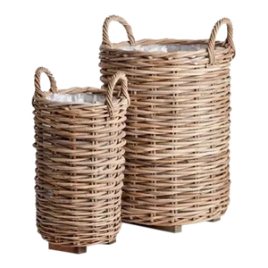 Marlar Rattan Baskets With Liners - Set of 2