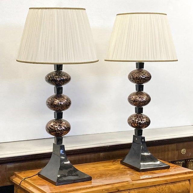 Venetian Abat Jour Table Lamps, 1960s, Set of 2 For Sale - Image 3 of 7