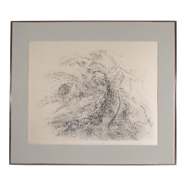 1972 “Surging Wave” Abstract Etching by Gabor Peterdi For Sale