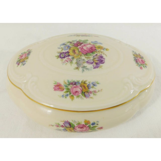 Beautiful large vintage Rosenthal porcelain jewelry/powder/trinket box. The pattern is "Mouson.". Embossed ivory porcelain...
