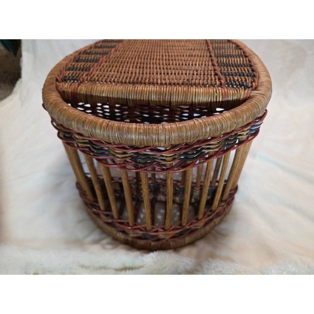 Wood Vintage Boho-Chic Mid-Century Wicker and Rattan Bed Tray/Lap Desk For Sale - Image 7 of 8