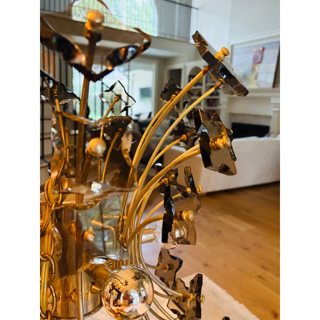 1970s Italian Smoked Glass Sputnik Chandelier, Attributed to Fontana Arte For Sale - Image 4 of 12