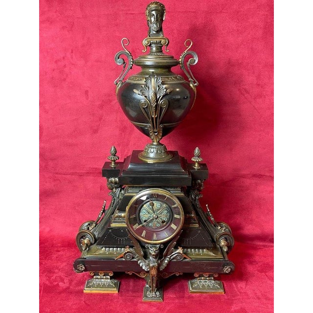 Black Marble Clock from Barrard & Vignon For Sale - Image 12 of 12