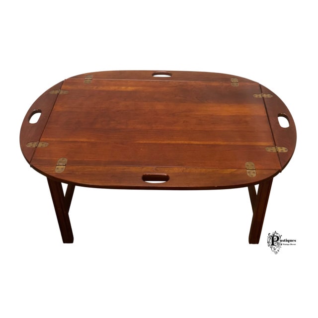 Brown Vintage Traditional Chippendale Style Mahogany Butler’s Tray Coffee Table For Sale - Image 8 of 11