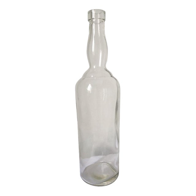 Clear Glass Bottle attributed to Siva Tuscany for Poggi, Italy, 1930s For Sale